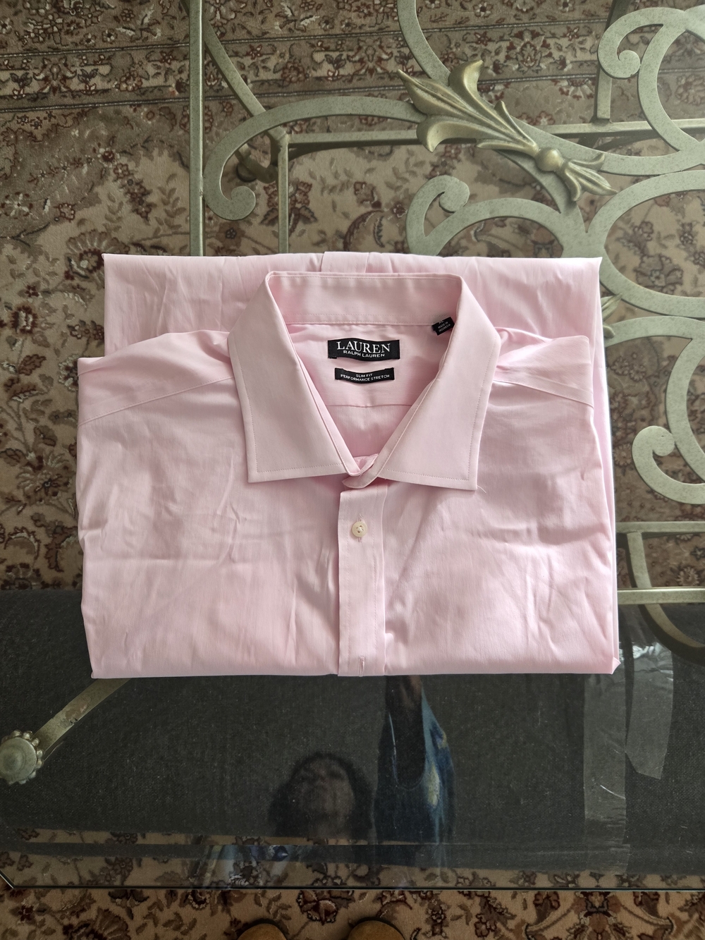 Ralph Lauren Pink Men's Dress Shirt - Point Collar